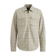 Check Brushed Overshirt Vanguard , Beige , Heren