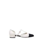 Mascarpone/Nero Ballerina's Schoenen Salvatore Ferragamo , White , Dam...