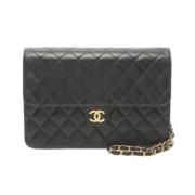 Pre-owned Leather chanel-bags Chanel Vintage , Black , Dames