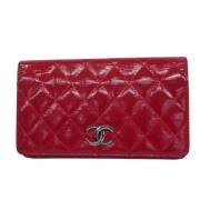 Pre-owned Leather wallets Chanel Vintage , Red , Dames