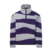 Intarsio Halfzip Hoodie Sweatshirt in Paars-Grijs Bonsai , Multicolor ...