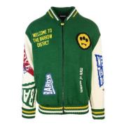 Groene Varsity Jack met Grafische Inzetstukken Barrow , Green , Heren