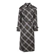 Elegante Zwarte Trenchcoat Burberry , Multicolor , Dames