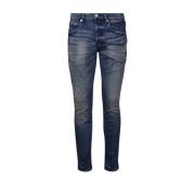 Slim-Fit Mid Indigo Jeans Purple Brand , Blue , Heren