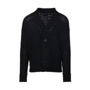 Zwarte Cardigan Sweater Rt3409 Roberto Collina , Black , Heren