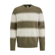 Katoenmix Crewneck Pullover Cast Iron , Green , Heren