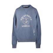 Vintage College Print Crew Neck Sweatshirt Golden Goose , Blue , Dames