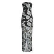 Bloemen Mesh Tube Jurk Print Grijs Rotate Birger Christensen , Multico...