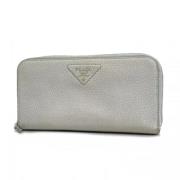 Pre-owned Leather wallets Prada Vintage , Gray , Dames