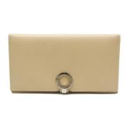 Pre-owned Leather wallets Bvlgari Vintage , Beige , Dames