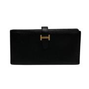 Pre-owned Leather wallets Hermès Vintage , Black , Dames