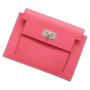 Pre-owned Leather wallets Hermès Vintage , Pink , Dames