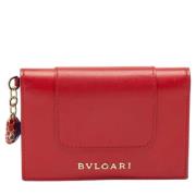 Pre-owned Leather wallets Bvlgari Vintage , Red , Dames