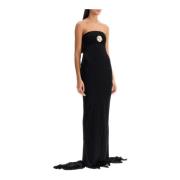 Maxi jurk met schelpenbroche Giuseppe Di Morabito , Black , Dames