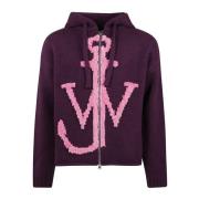 Anker Hoodie Met Rits JW Anderson , Purple , Heren