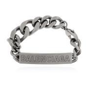 Messing armband met gegraveerd logo Balenciaga , Gray , Dames