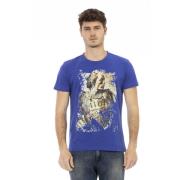 Casual T-shirt met ronde hals Trussardi , Blue , Heren