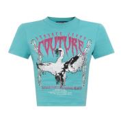 T-shirt met print en glinsterende applicaties Versace Jeans Couture , ...