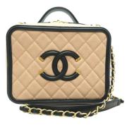 Pre-owned Leather chanel-bags Chanel Vintage , Beige , Dames