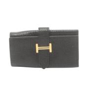 Pre-owned Leather wallets Hermès Vintage , Black , Dames