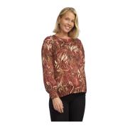 Rode Blouse met Smock Manchetten 2-Biz , Red , Dames