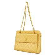 Pre-owned Leather chanel-bags Chanel Vintage , Beige , Dames