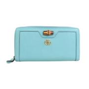 Pre-owned Leather wallets Gucci Vintage , Blue , Dames