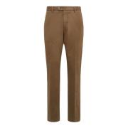 Stretch Katoenen Broek Boggi Milano , Brown , Heren