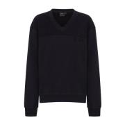 Cropped Sweater MET V-Hals F**k , Black , Dames