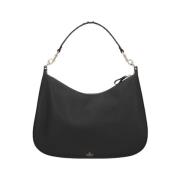 Rockstud Hobo Schoudertas, Zwart Leer Valentino Garavani , Black , Dam...