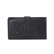 Pre-owned Leather wallets Chanel Vintage , Black , Dames