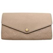 Pre-owned Leather wallets Louis Vuitton Vintage , Beige , Dames