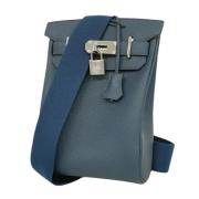 Pre-owned Leather shoulder-bags Hermès Vintage , Blue , Dames