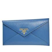 Pre-owned Leather wallets Prada Vintage , Blue , Dames