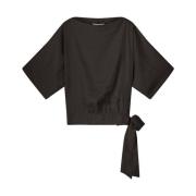 Glanzende zware top lange mouw Summum Woman , Black , Dames