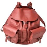 Pre-owned Leather backpacks Bottega Veneta Vintage , Red , Unisex