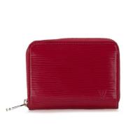 Pre-owned Leather wallets Louis Vuitton Vintage , Red , Dames