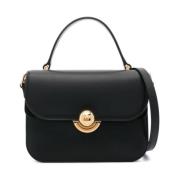 Zwarte Leren Sfera Sluiting Tas Furla , Black , Dames