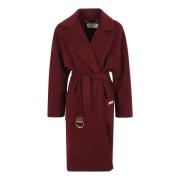 Rood Zwart Wol Wrap Jas Aw24 Elisabetta Franchi , Red , Dames