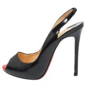 Pre-owned Leather sandals Christian Louboutin Pre-owned , Black , Dame...