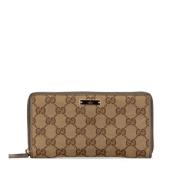 Pre-owned Canvas wallets Gucci Vintage , Beige , Dames