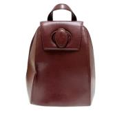 Pre-owned Leather backpacks Cartier Vintage , Red , Dames