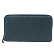 Pre-owned Leather wallets Bottega Veneta Vintage , Blue , Dames