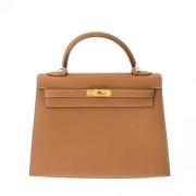 Pre-owned Leather handbags Hermès Vintage , Brown , Dames