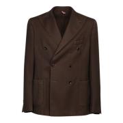 Bruine Blazer Stijlvolle Look Dell'oglio , Brown , Heren