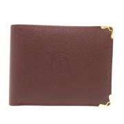 Pre-owned Leather wallets Cartier Vintage , Red , Heren