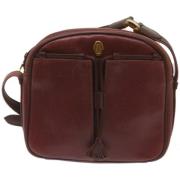 Pre-owned Leather shoulder-bags Cartier Vintage , Red , Dames