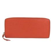 Pre-owned Leather wallets Louis Vuitton Vintage , Orange , Dames