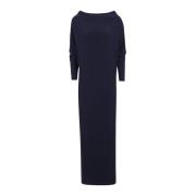 Elegante Zijdelingse Split Jurk Norma Kamali , Blue , Dames