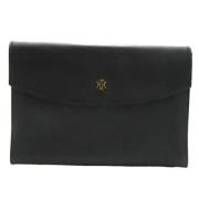 Pre-owned Leather clutches Hermès Vintage , Black , Dames